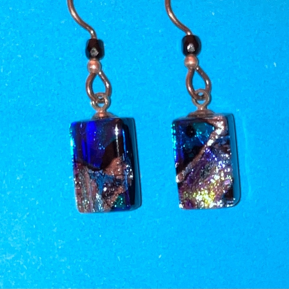 Elegant Blue and Gold handmade Dangle Earrings